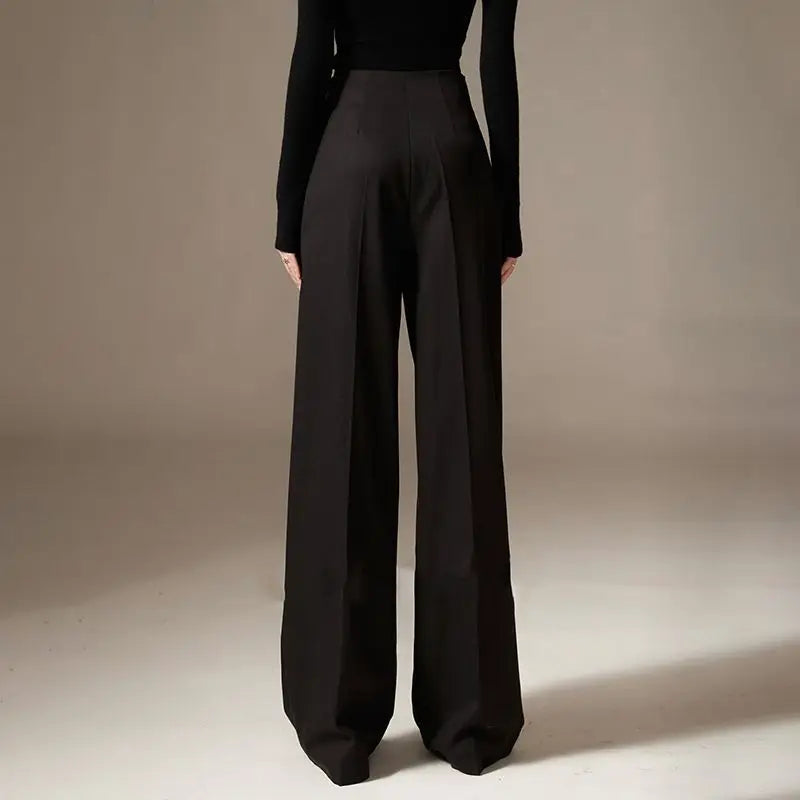 Valmira High Waist Draped Wide Leg Trousers