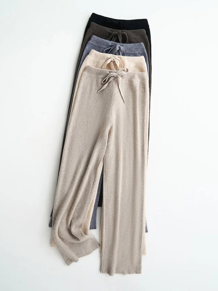 Elowen Wool Knitted Wide Leg Pants