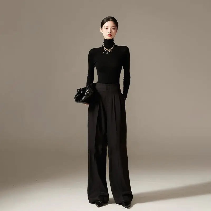 Valmira High Waist Draped Wide Leg Trousers