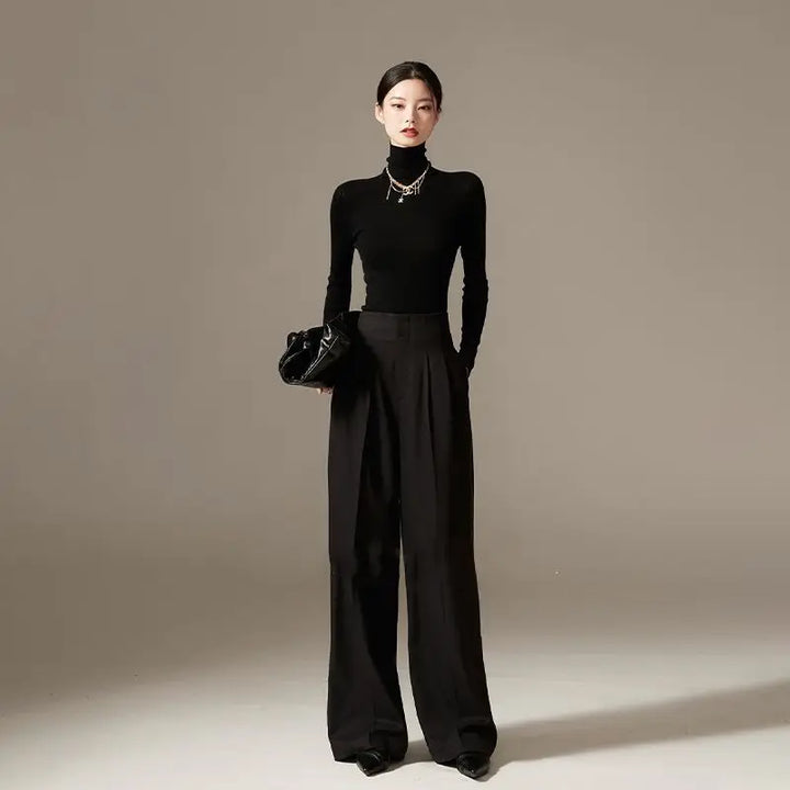 Valmira High Waist Draped Wide Leg Trousers