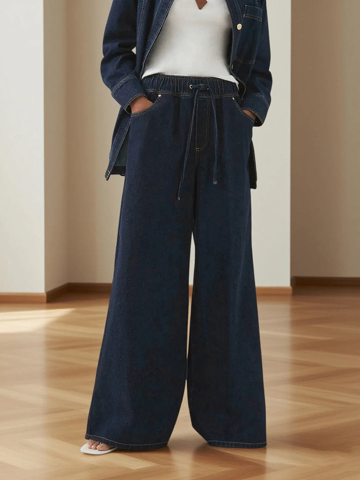 Viona Drawstring Wide Leg Jeans
