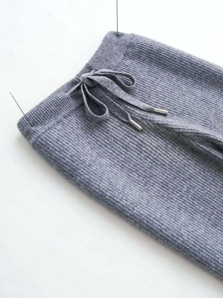 Elowen Wool Knitted Wide Leg Pants