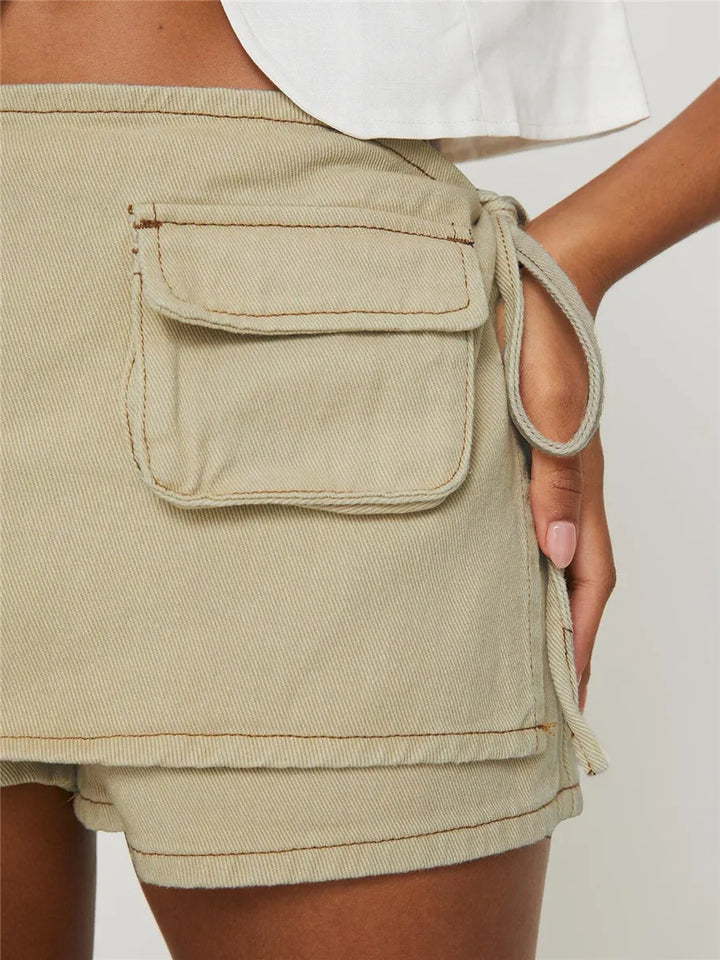 Virella Utility Pocket Denim Mini Skirt