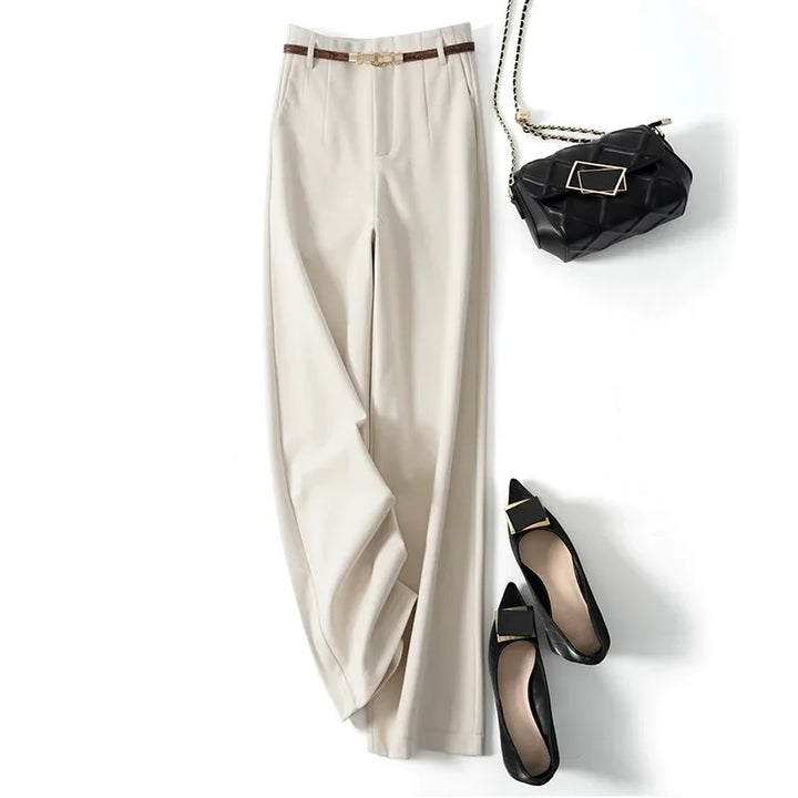 Mirelle Wide Leg Tailored Wool Trousers