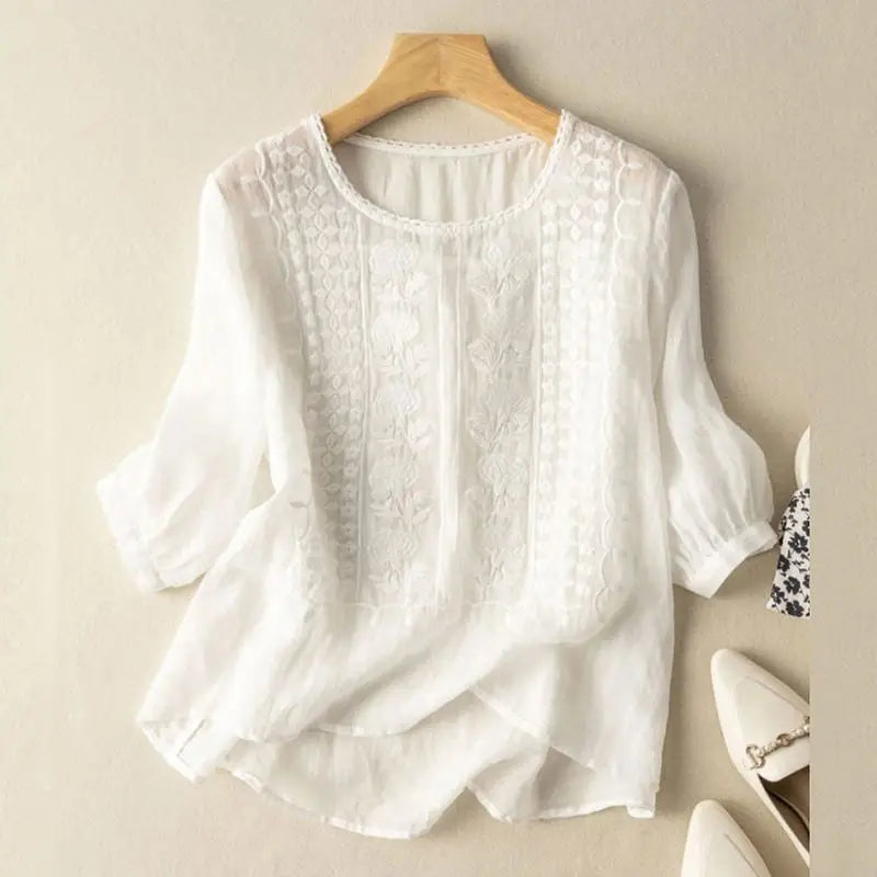 Elaria Embroidered Relaxed Blouse