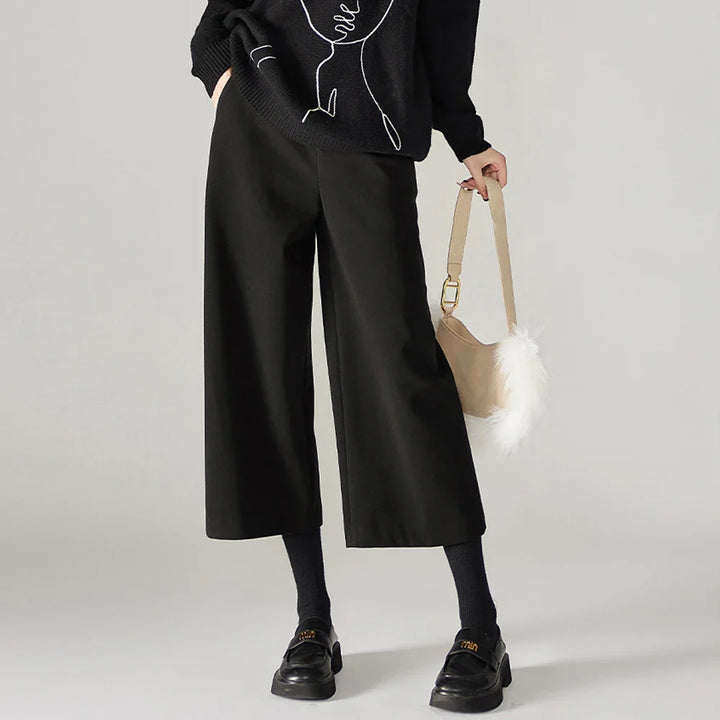 Corisande Wool Blend Wide Leg Trousers