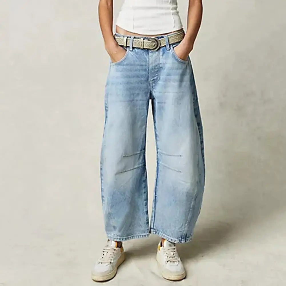 Coralie Leopard Barrel Leg Jeans