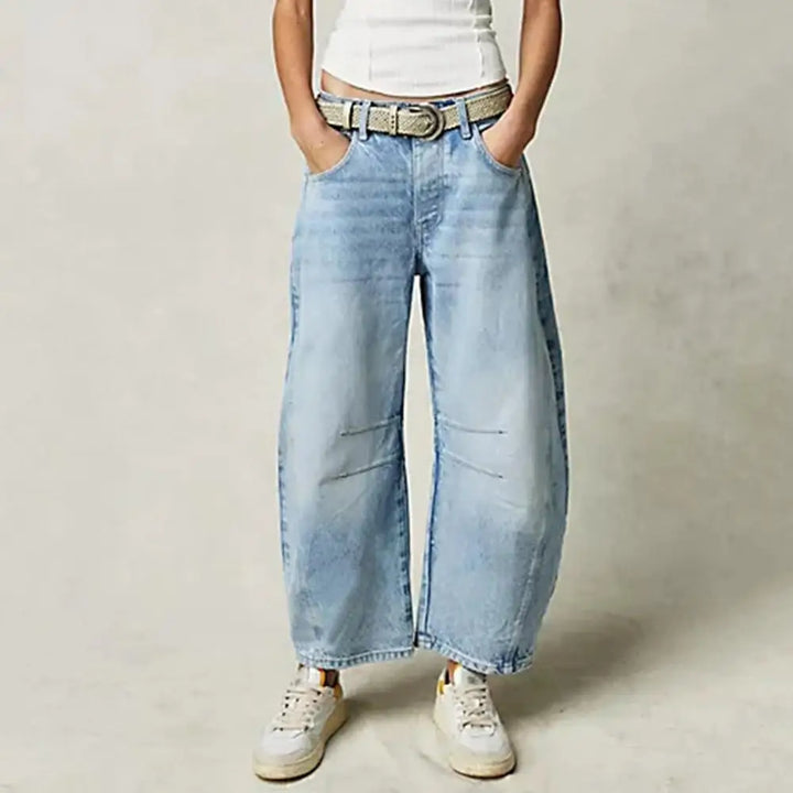 Coralie Leopard Barrel Leg Jeans