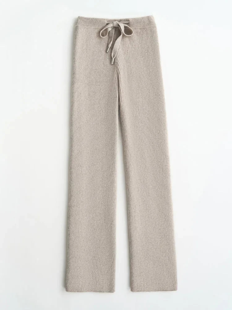 Elowen Wool Knitted Wide Leg Pants