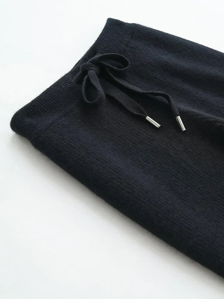Elowen Wool Knitted Wide Leg Pants