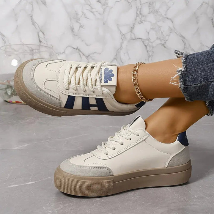 Fenella | Women's Lace-Up Trainers Striped Cushioned