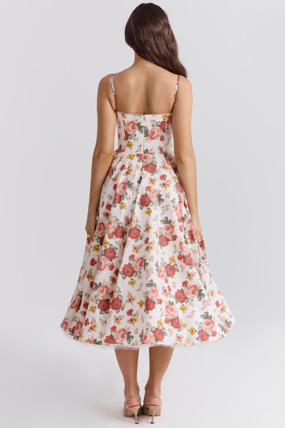 Lyla | Women's Satin Midi Party Dress Tulle Skirt Underwire Bodice