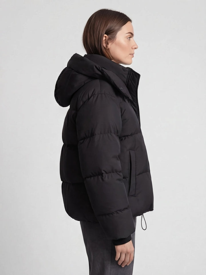 Thea | Women's Short Oversized Puffer Jacket Lined with Hood & Zip