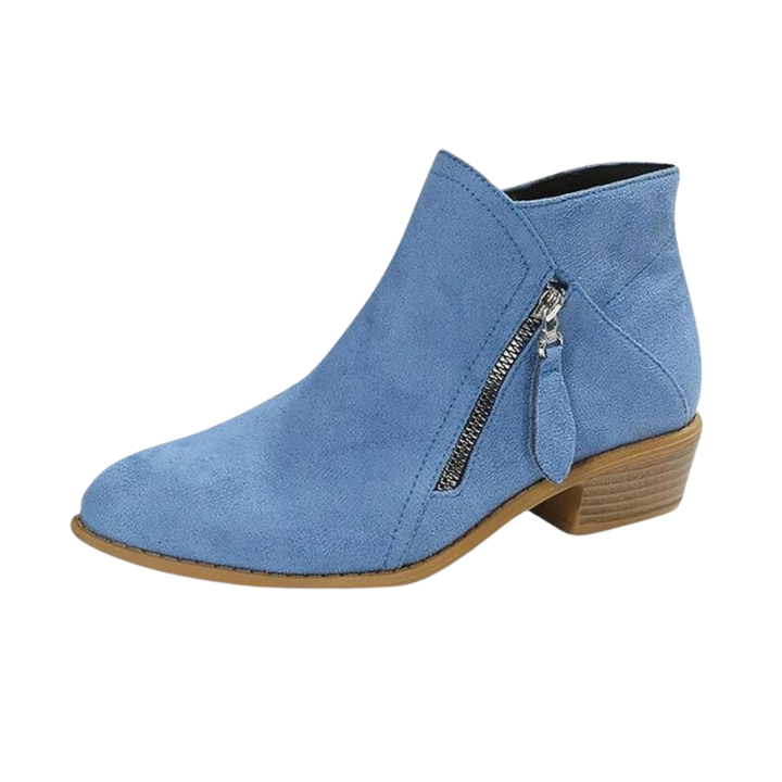 Matilda | Women's Block Heel Ankle Boots Side Zip Tassel Pull