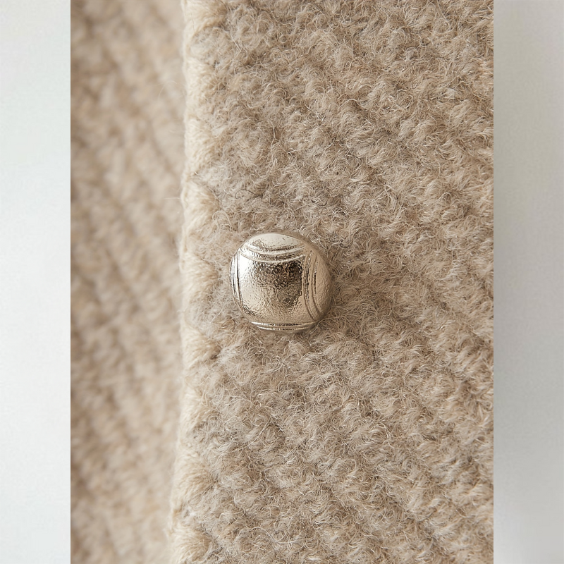 Georgiana | Women's Collarless Cardigan Button Up Patch Pockets