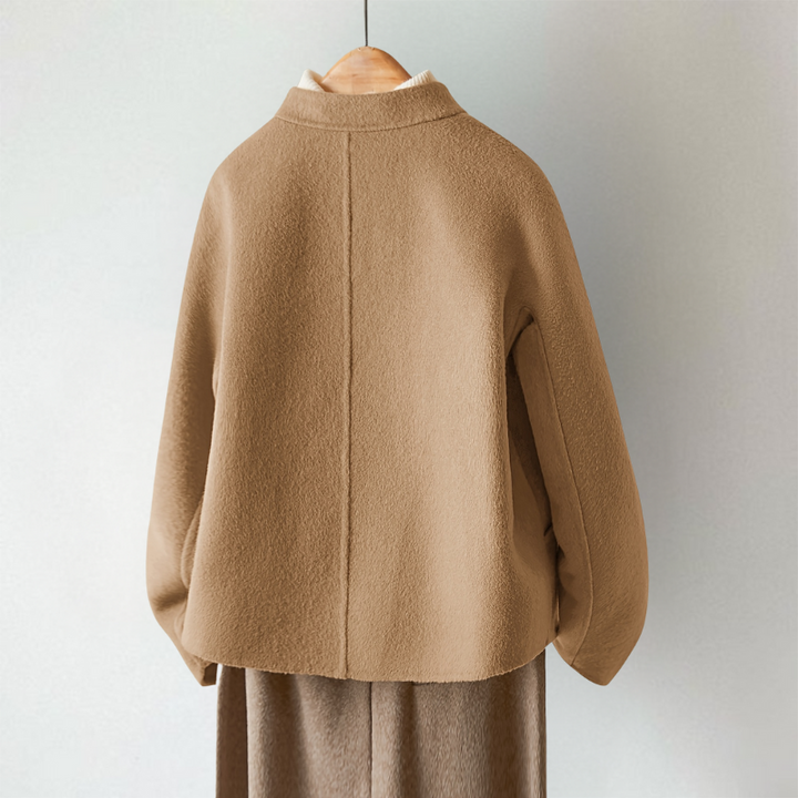 Noelle | Women's Cropped Cardigan Lapel Collar Patch Pockets