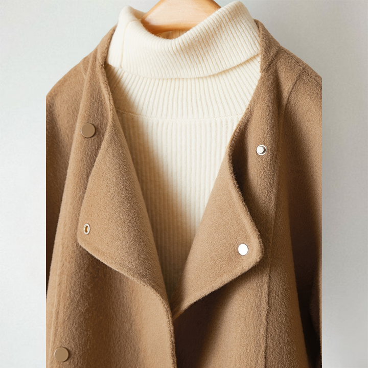 Noelle | Women's Cropped Cardigan Lapel Collar Patch Pockets