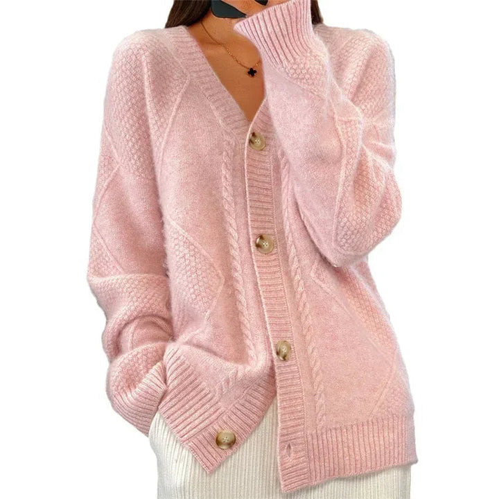 Esme | Women's Button-Front Knit Cardigan Fitted Long Sleeve