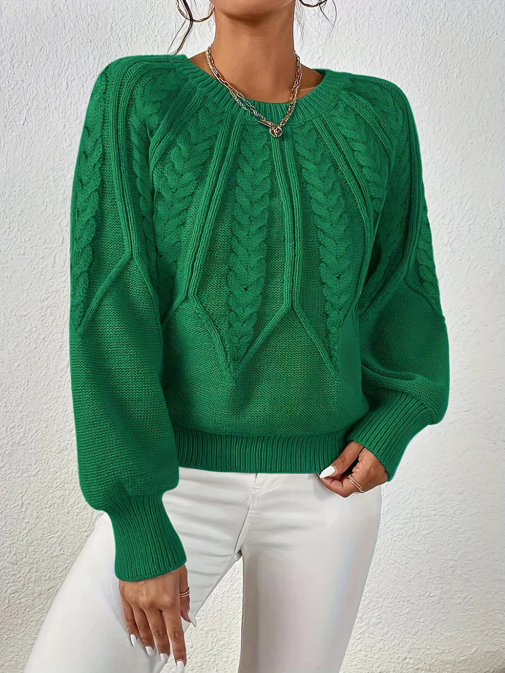 Lottie | Women's Cable Knit Jumper Relaxed Fit Soft Warm Knit