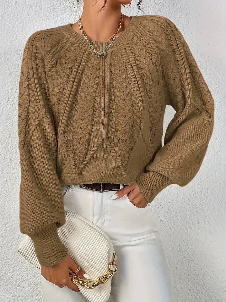 Lottie | Women's Cable Knit Jumper Relaxed Fit Soft Warm Knit