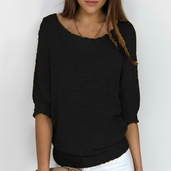 Nancy | Women's Relaxed Knit Jumper Batwing Sleeves Wide Neck