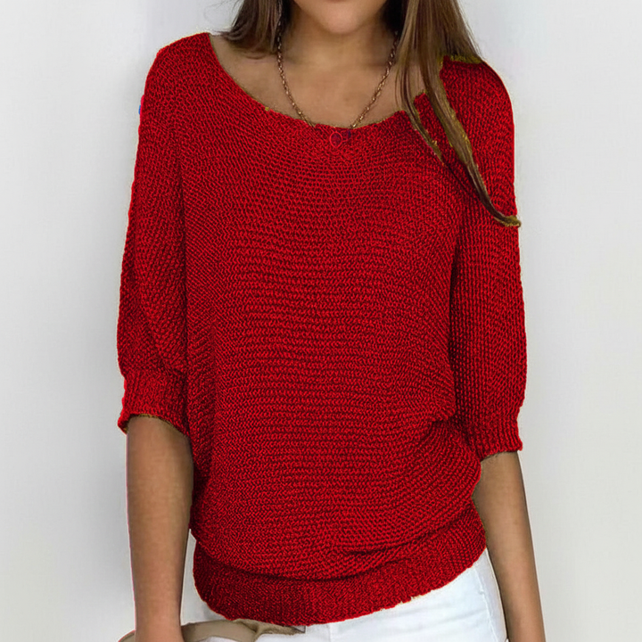 Nancy | Women's Relaxed Knit Jumper Batwing Sleeves Wide Neck