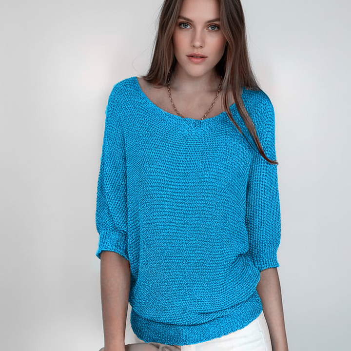 Nancy | Women's Relaxed Knit Jumper Batwing Sleeves Wide Neck