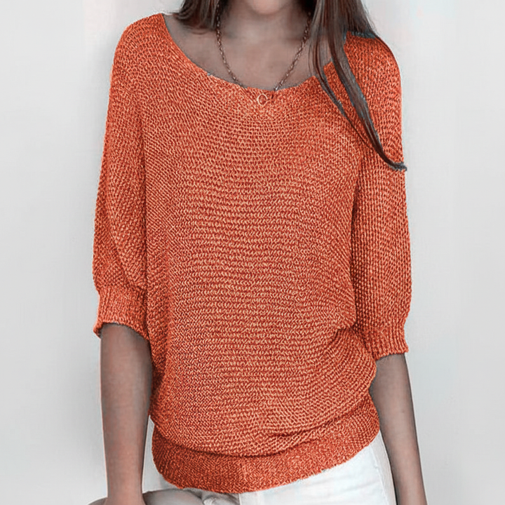 Nancy | Women's Relaxed Knit Jumper Batwing Sleeves Wide Neck