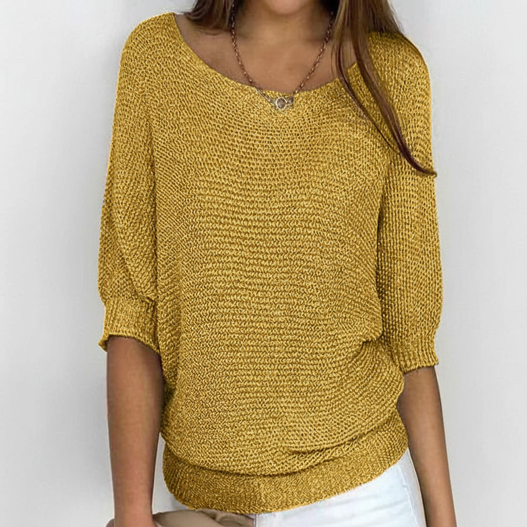 Nancy | Women's Relaxed Knit Jumper Batwing Sleeves Wide Neck