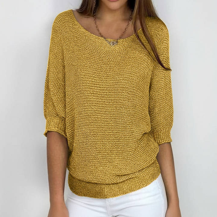 Nancy | Women's Relaxed Knit Jumper Batwing Sleeves Wide Neck