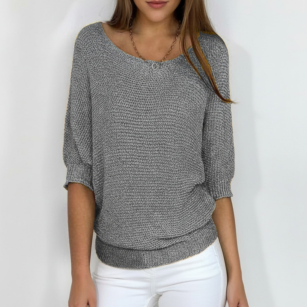 Nancy | Women's Relaxed Knit Jumper Batwing Sleeves Wide Neck