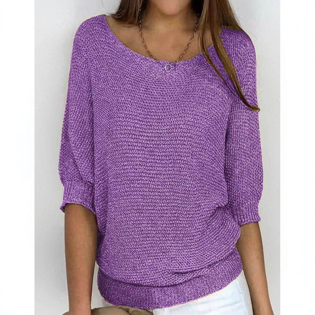 Nancy | Women's Relaxed Knit Jumper Batwing Sleeves Wide Neck