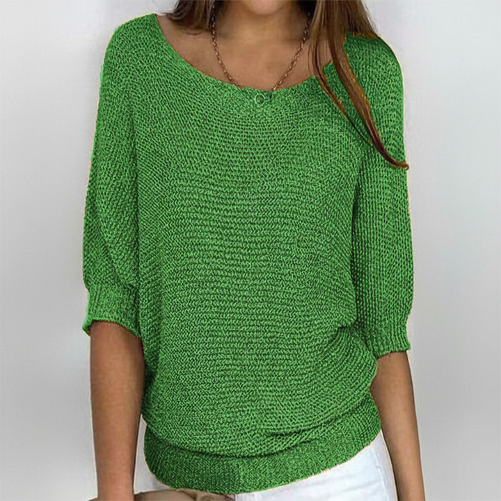 Nancy | Women's Relaxed Knit Jumper Batwing Sleeves Wide Neck
