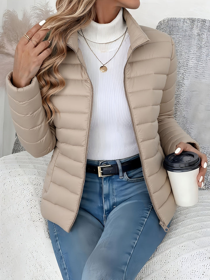 Juniper | Refined Quilted Jacket with Stand Collar and Zip Closure