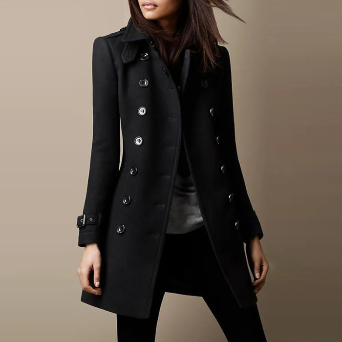 Marjorie | Timeless Double-Breasted Coat with Tailored Silhouette