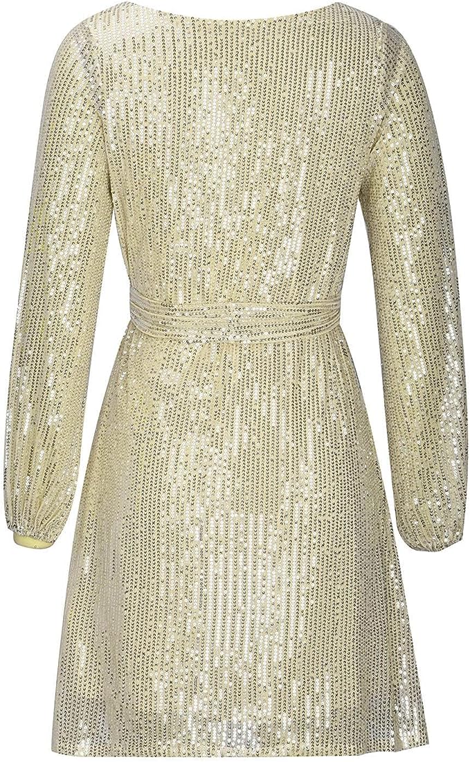 Gemma | Women's Sequin Mini Party Dress Loose Fit Long Sleeve