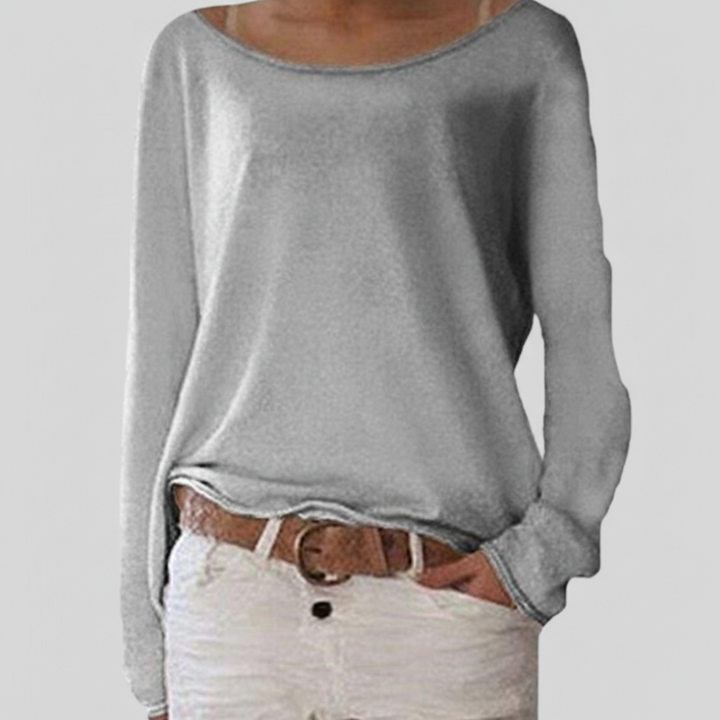 Maisie | Women's Lightweight Boat Neck Jumper Relaxed Draped Fit