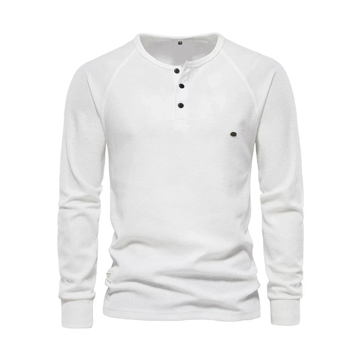 Hector | Men's Long Sleeve Henley Shirt Button Neck Casual Top