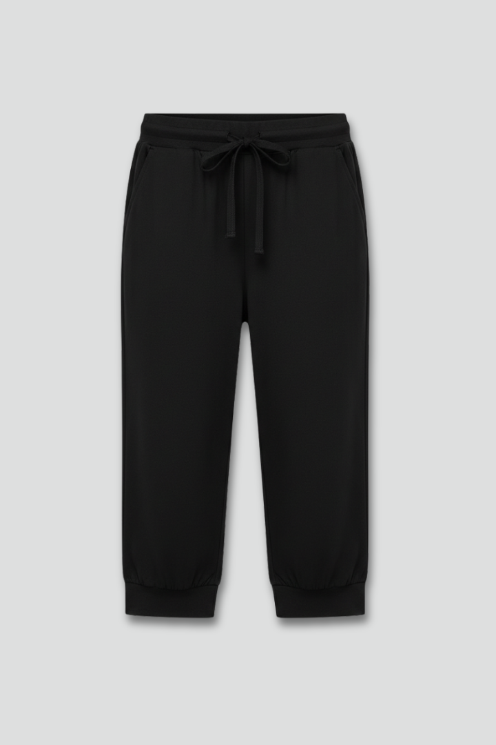 Anna Capri Trousers with Drawstring Waist and Side Pockets