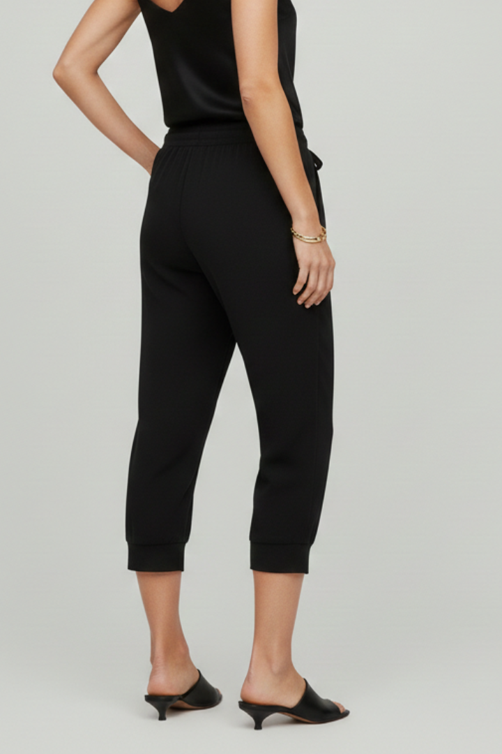 Anna Capri Trousers with Drawstring Waist and Side Pockets
