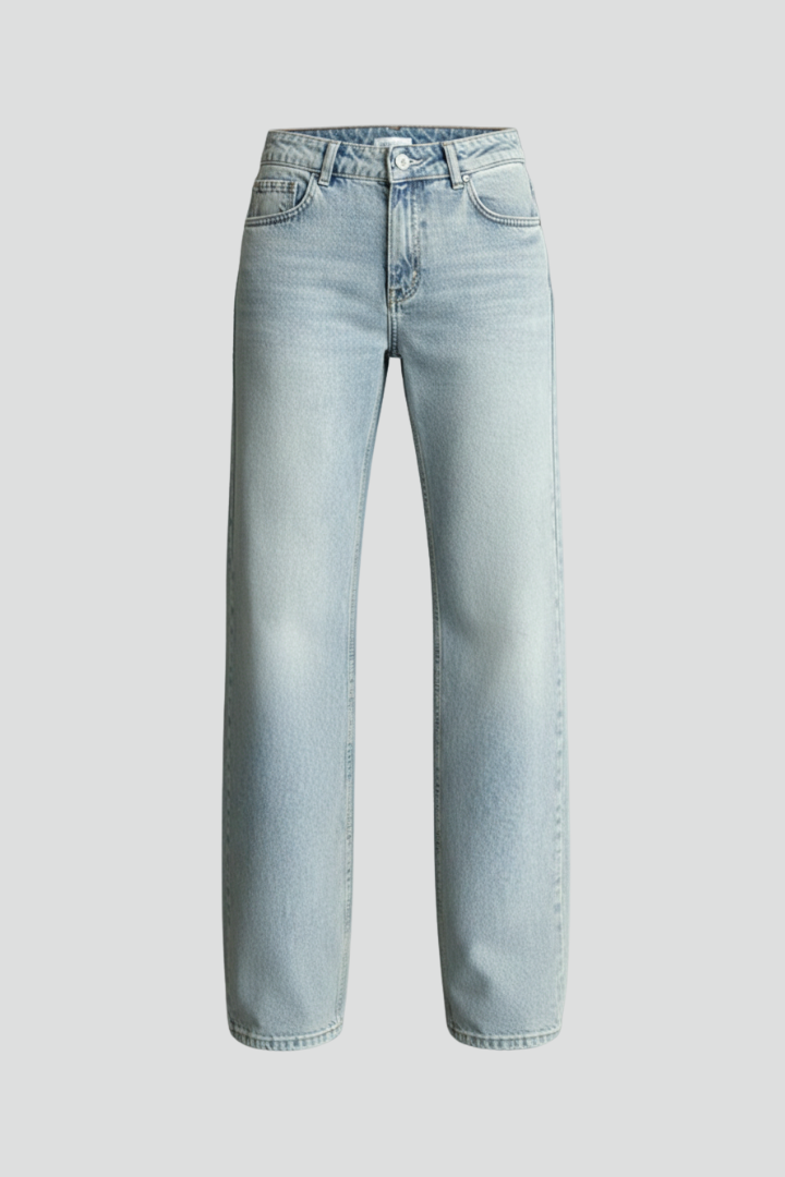 Isabella Casual Low-Waist Straight-Leg Denim Jeans