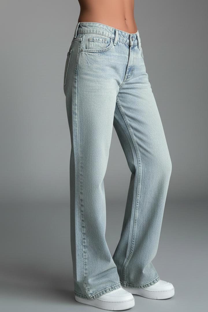 Isabella Casual Low-Waist Straight-Leg Denim Jeans