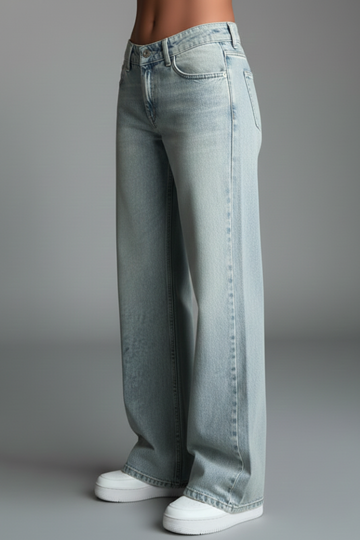 Isabella Casual Low-Waist Straight-Leg Denim Jeans
