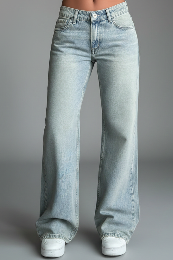 Isabella Casual Low-Waist Straight-Leg Denim Jeans