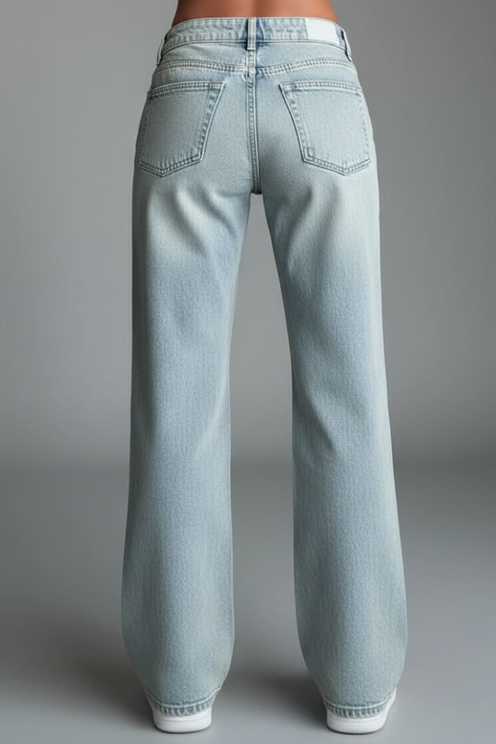 Isabella Casual Low-Waist Straight-Leg Denim Jeans