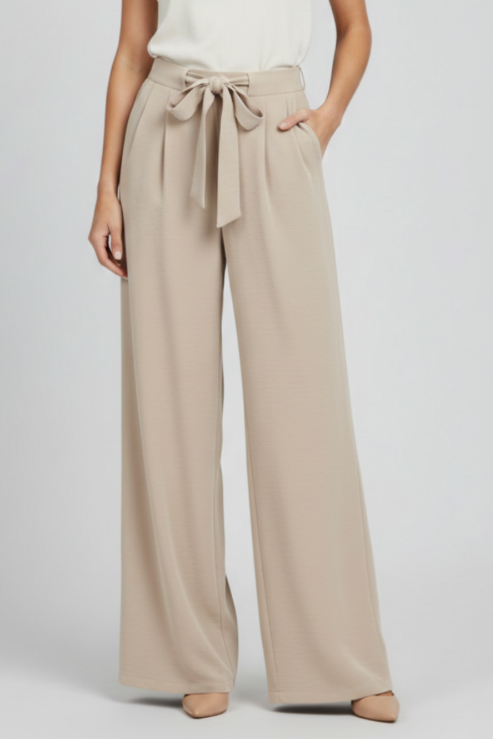 Tessa Wide-Leg Drawstring Waist Palazzo Trousers