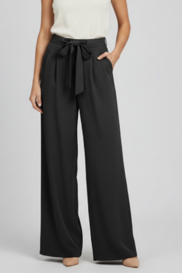 Tessa Wide-Leg Drawstring Waist Palazzo Trousers