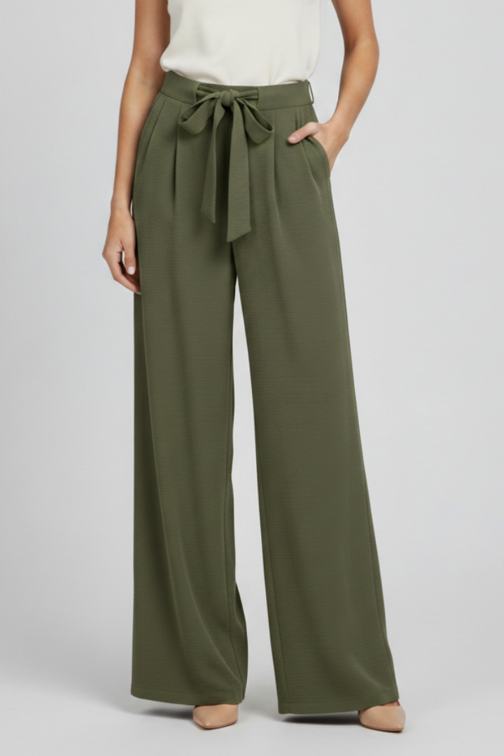 Tessa Wide-Leg Drawstring Waist Palazzo Trousers
