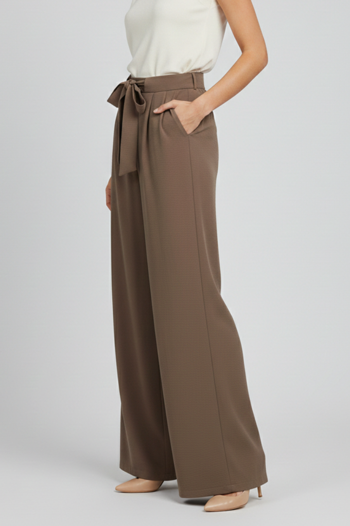 Tessa Wide-Leg Drawstring Waist Palazzo Trousers