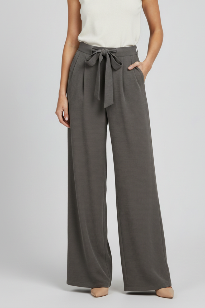 Tessa Wide-Leg Drawstring Waist Palazzo Trousers